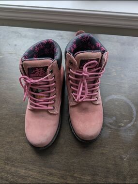 Pink Women's Lace-Up Ankle Boots - Real Leather- Moxie Trades